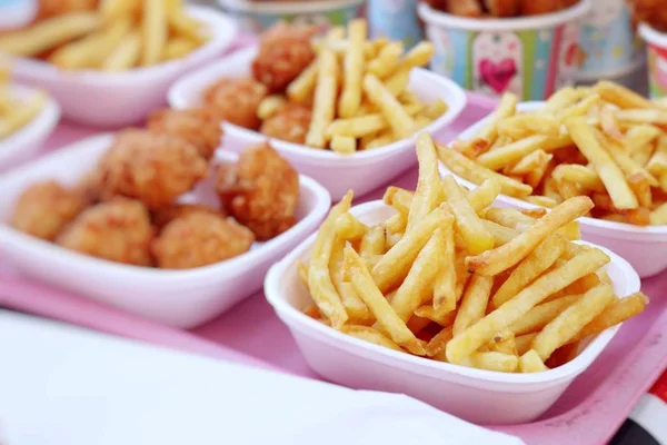 Franse Frietjes Gebakken Nuggets — Stockfoto