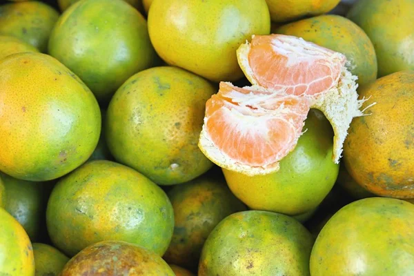 Oranžové Plody Pouliční Stánky Jídlem — Stock fotografie