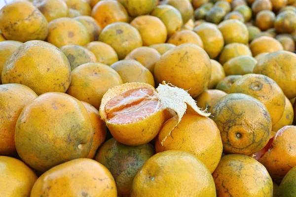 Orangenfrüchte Beim Streetfood — Stockfoto
