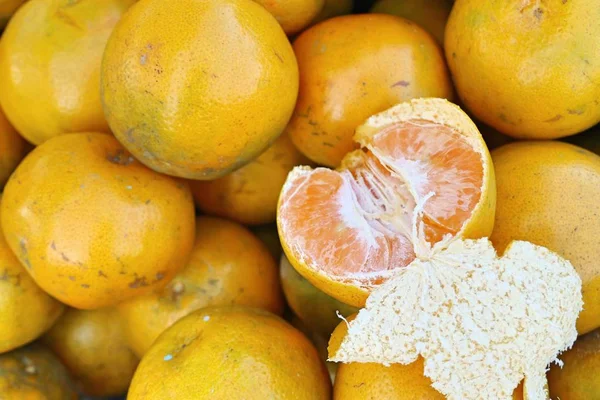 Oranje Vruchten Straat Eten — Stockfoto