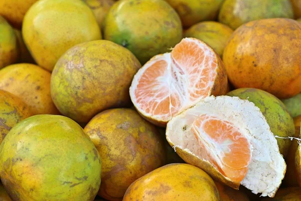 Oranje Vruchten Straat Eten — Stockfoto