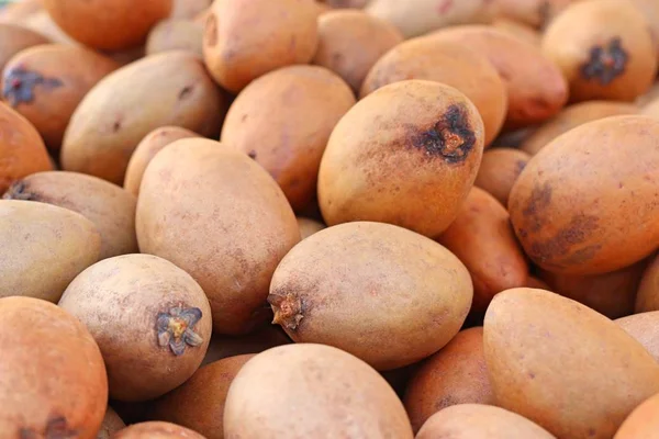 Sapodilla Vruchten Straat Eten — Stockfoto