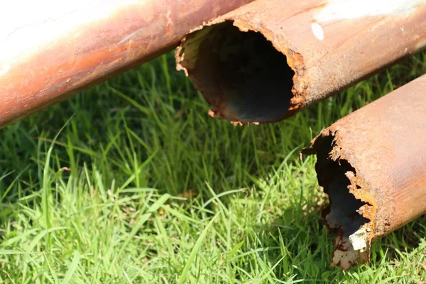 Old rusted iron pipe