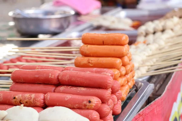 Grilled Sausage Street Food — Stock Photo, Image