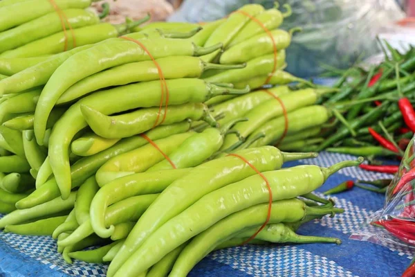 Verse Spaanse Peper Markt — Stockfoto