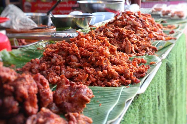 Gebratenes Schweinefleisch Beim Streetfood — Stockfoto