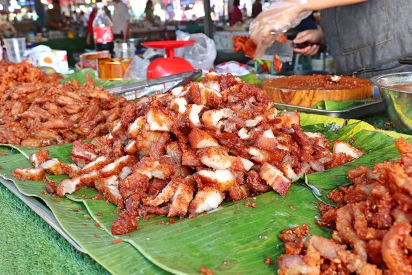 Cerdo Frito Calle Comida — Foto de Stock