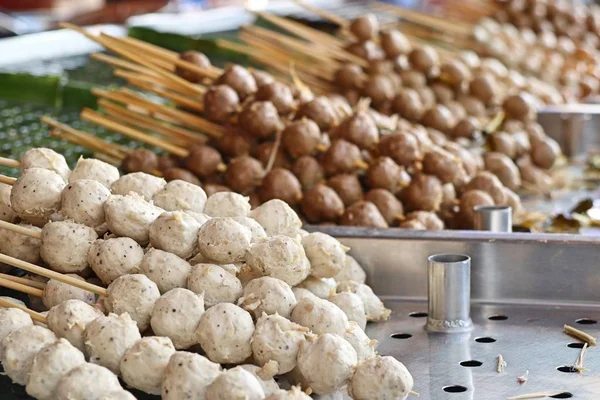 Albóndigas Parrilla Comida Callejera — Foto de Stock