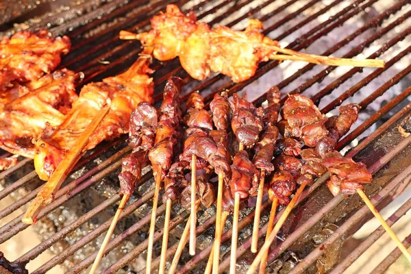 Poulet Grillé Nourriture Rue — Photo