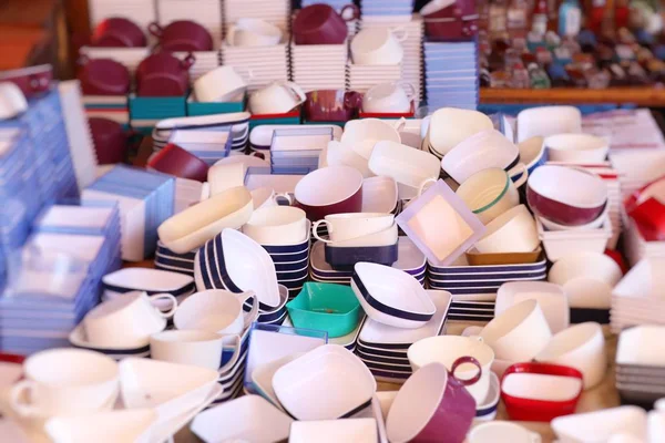 Vender Tazas Café Mercado —  Fotos de Stock