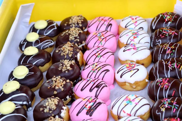 Zoete Donuts Straat Eten — Stockfoto