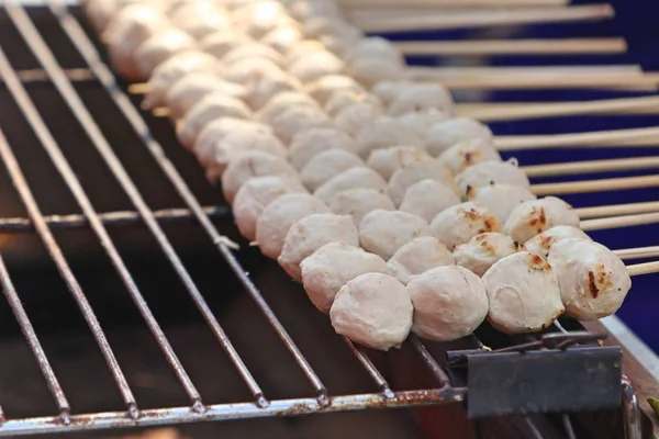 Boulettes Viande Grillées Nourriture Rue — Photo