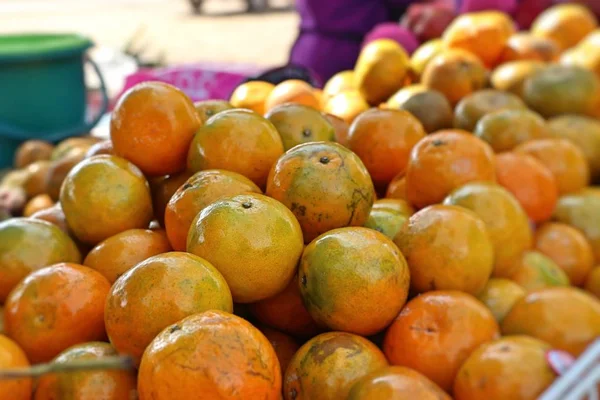 Oranje Vruchten Straat Eten — Stockfoto