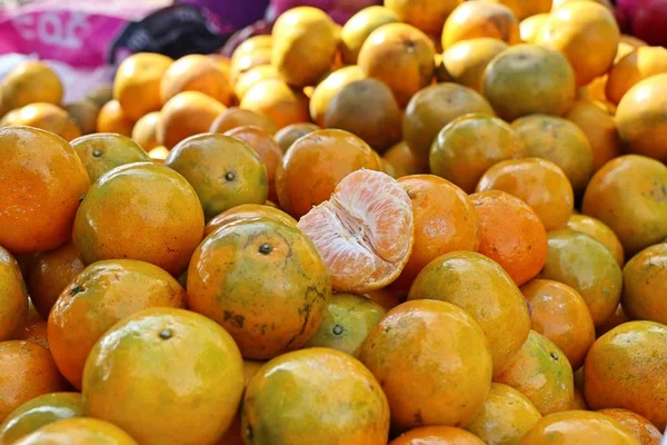 Oranje Vruchten Straat Eten — Stockfoto