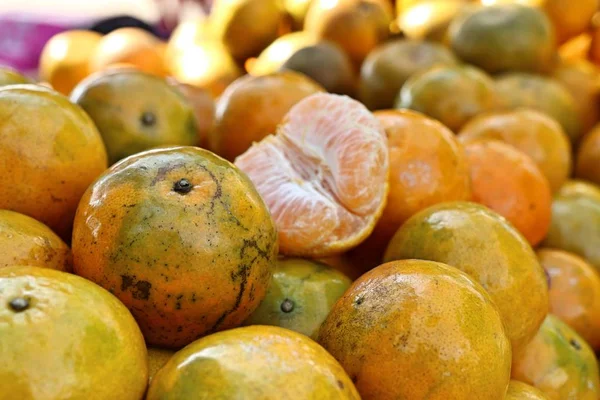 Oranje Vruchten Straat Eten — Stockfoto