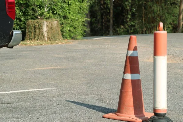 Traffic cone on road — Stock Photo, Image