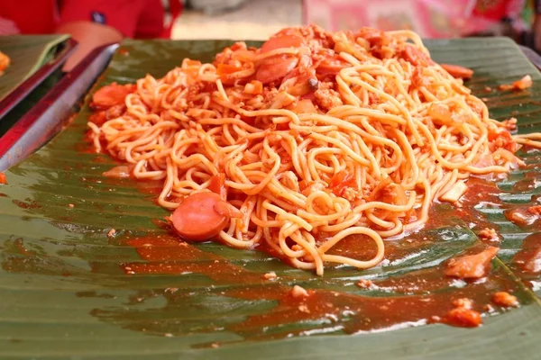 Spaghetti di makanan jalanan — Stok Foto