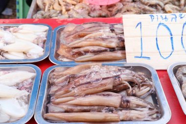 pazarda taze kalamar