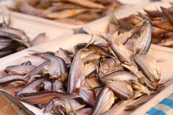 Peixe seco no mercado — Fotografia de Stock