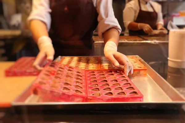 Fazendo ao chocolate doce — Fotografia de Stock