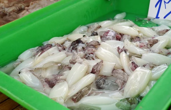 Calamar fresco en el mercado —  Fotos de Stock
