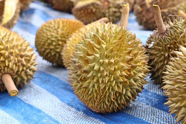 Fruta durian em comida de rua — Fotografia de Stock