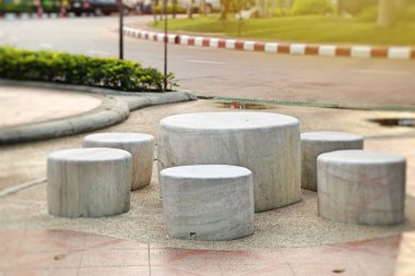 Vintage masa ve sandalye mermer