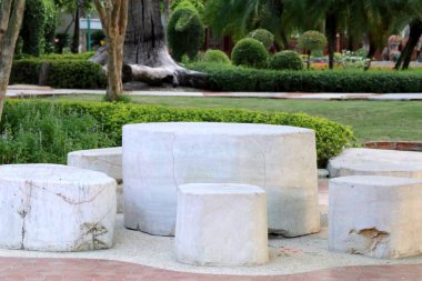 Vintage masa ve sandalye mermer