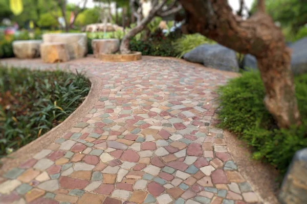 Stone walkway in the park — Stock Photo, Image