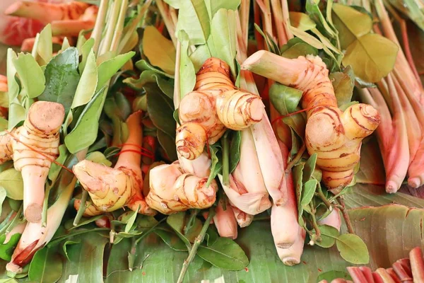 Citrongräs och galanga på marknaden — Stockfoto