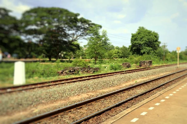 Estación de tren y ferrocarril — Foto de Stock