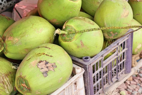 街头食品的新鲜椰子 — 图库照片
