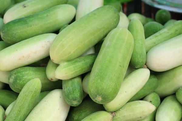 Fresh cucumber at street food — Stock Photo, Image