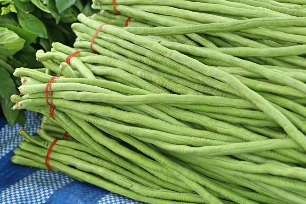 Frijoles largos frescos en el mercado —  Fotos de Stock