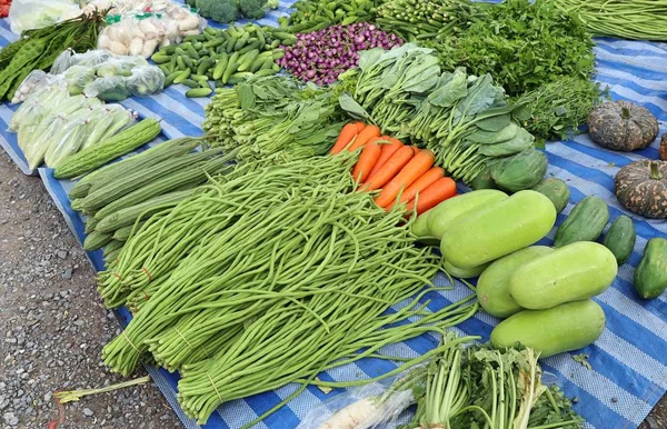 市場で野菜を販売するお店 — ストック写真