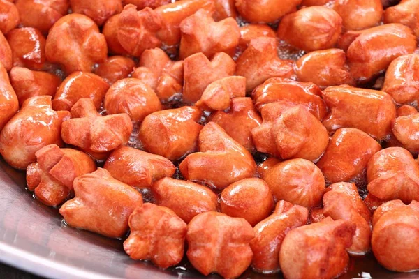 stock image Fried sausage at street food