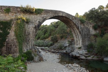 Alardos köprüsü Madrigal de la Vera, Caceres, Extremadura, İspanya ve Avrupa 'da bulunur. Taş yapı.
