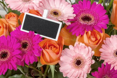 çiçek kartı ve metin için yer ile demet