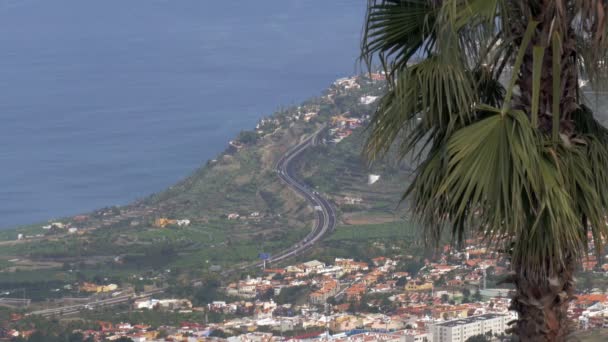 Θέα Από Βουνό Θέα Στη Ακτή Αυτοκινητόδρομο — Αρχείο Βίντεο