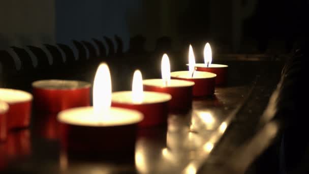 Row Candles Church — Stok video