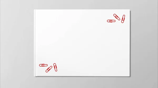 Mehrere Rote Papiere Auf Weißem Papier Auf Grauem Hintergrund — Stockfoto