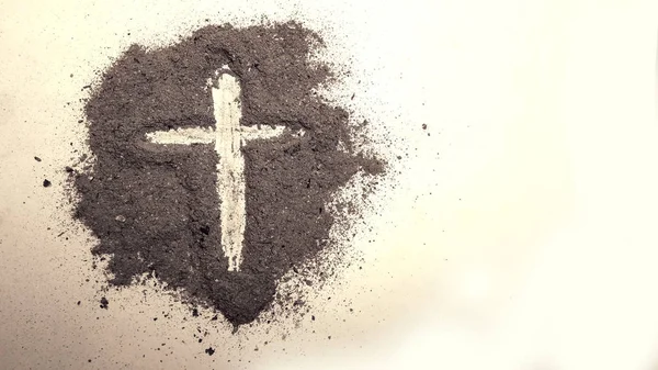 Cross Made Ash White Background — Stock Photo, Image