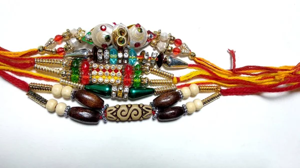 Rakhi Sfondo Pulito Testo Che Celebra Festival Indiano Rakshabandhan — Foto Stock