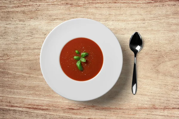 Suppenteller Mit Löffel — Stockfoto