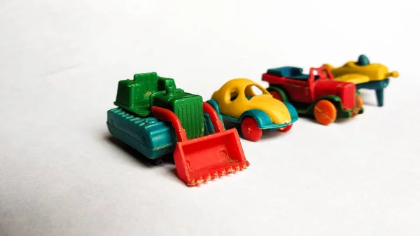 Various Toy Vehicle Collection Kid Isolated White Background Colourful Toy — Stock Photo, Image