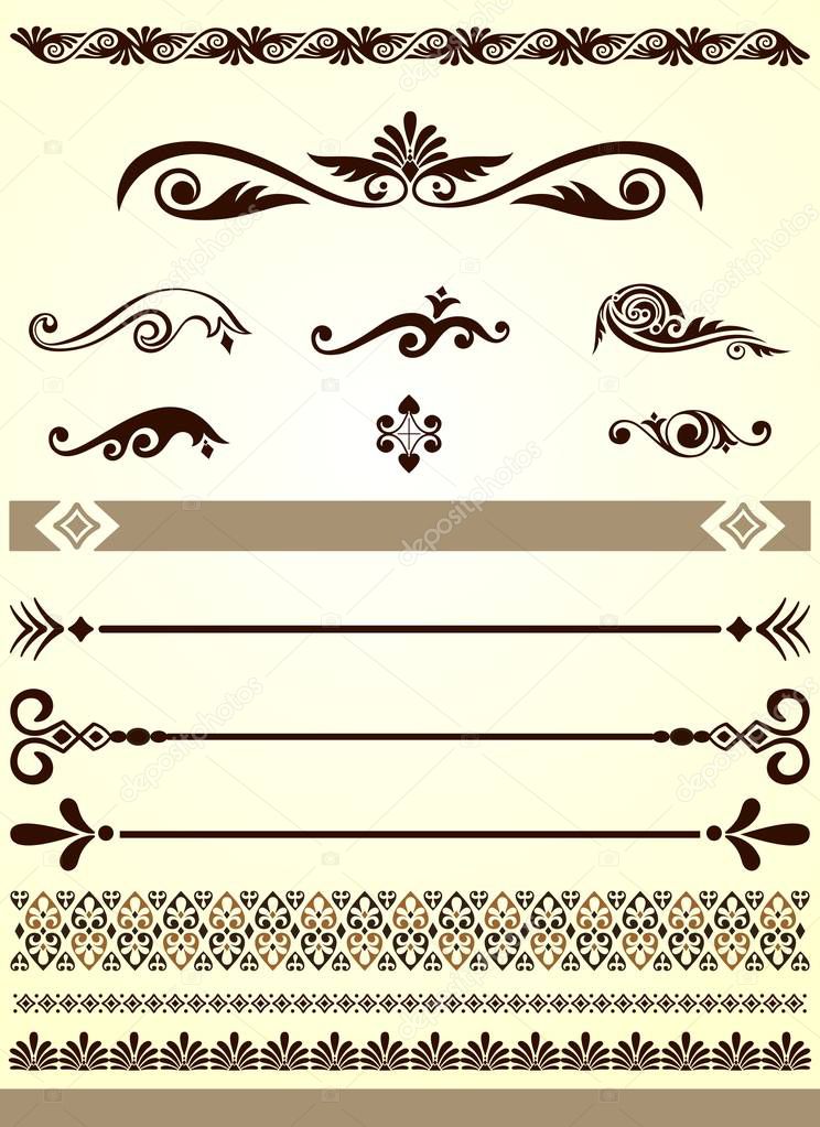 Dividers, borders and design elements, vector EPS 10