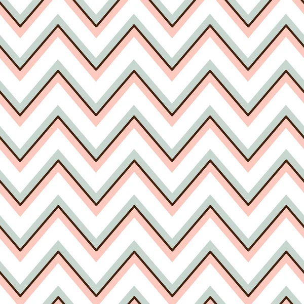 Chevron Pastel Rose Clair Bleu Brun Blanc Motif Sans Couture — Image vectorielle