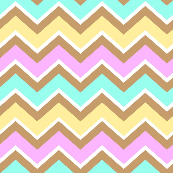 Chevron Turchese Bianco Giallo Rosa Marrone Modello Vettoriale Senza Cuciture — Vettoriale Stock