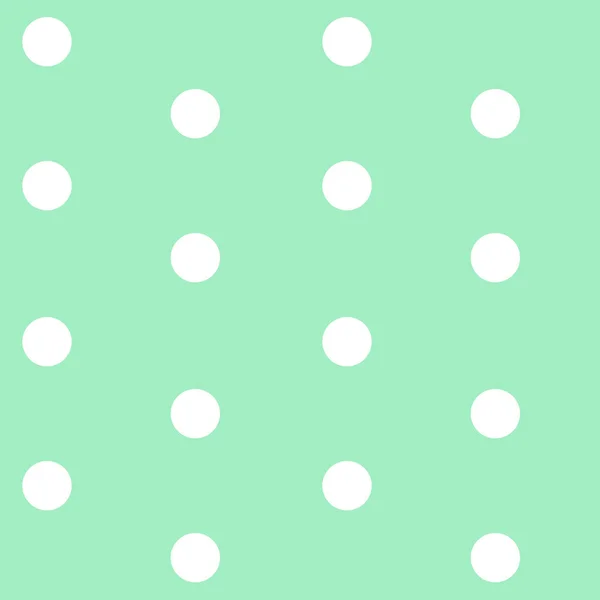 Weiße Punkte Auf Mint Hintergrund Nahtlosen Muster Vektor — Stockvektor