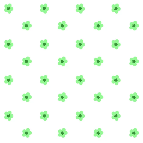 Malé Zelené Květy Vzor Bezešvé Vektor — Stockový vektor